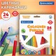 Карандаши цветные BRAUBERG PREMIUM, 24 цвета, трехгранные, грифель 3 мм, 181663 181663 - фото 294657