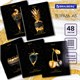 Тетрадь А5, 48 л., BRAUBERG, скоба, клетка, матовая ламинация, фольга, "Black&Gold" (микс в спайке), 404370 404370 - фото 302298