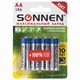 Батарейки КОМПЛЕКТ 4 шт., SONNEN Super Alkaline, АА (LR6,15А), алкалиновые, пальчиковые, блистер, 451094 451094 - фото 334976