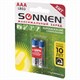 Батарейки КОМПЛЕКТ 2 шт., SONNEN Super Alkaline, AAA (LR03, 24А), алкалиновые, мизинчиковые, блистер, 451095 451095
