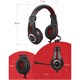 Наушники с микрофоном (гарнитура) DEFENDER Warhead G-185, проводные, 2 м, стерео, чёрно-красные, 64106 512025