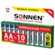 Батарейки КОМПЛЕКТ 10 шт., SONNEN Super Alkaline, АА (LR6,15А), алкалиновые, пальчиковые, в коробке, 454231 454231