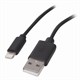 Кабель USB 2.0 – Lightning, 1 м, SONNEN, медь, для передачи данных и зарядки, черный, 513116 513116