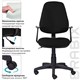 Кресло BRABIX "Comfort MG-321", регулируемая эргономичная спинка, ткань, черное, 532556 532556