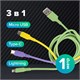 Кабель для зарядки 3 в 1 USB 2.0-Micro USB/Type-C/Lightning, 1 м, SONNEN, медь, 513562 513562
