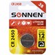 Батарейка литиевая SONNEN Lithium CR2450 "таблетка, дисковая, кнопочная" 1 шт., блистер, 455601 455601 - фото 336952