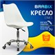 Кресло стул BRABIX "Eames MG-310 CH", хром, пластик белый, экокожа белая, 532923 532923
