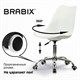 Кресло стул BRABIX "Eames MG-310 CH", хром, пластик белый, экокожа белая, 532923 532923