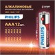 Батарейки алкалиновые "мизинчиковые" КОМПЛЕКТ 12 шт., PHILIPS Power Alkaline, ААА (LR03, 15А), блистер 457395