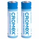 Батарейки алкалиновые "пальчиковые" КОМПЛЕКТ 2 шт., CROMEX (КРОМЕКС) Alkaline, АА (LR6, 15А), блистер, 457128 457128