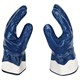 Перчатки хлопковые SCAFFA NBR4530, маслобензостойкие, облив нитрил, крага, размер 9, L (большой), синие 701661