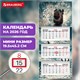 Календарь квартальный 2026 г., 3 блока, 3 гребня, бегунок, мелованная бумага, BRAUBERG EXTRA MINI, "Лошадь", 116836 116836
