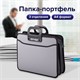 Папка-портфель пластиковая BRAUBERG ПРЕМЬЕР А4 (390х315х120 мм), 3 отделения, фактура "бисер", серая, 223083 223083
