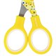 Ножницы 130 мм с цветной печатью "Смайлики", жёлто-белые, закругленные, BRAUBERG KIDS, 232274 232274