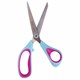 Ножницы BRAUBERG "Universal", 190 мм бирюзово-фиолетовые, ассиметричные, ребристые резиновые вставки, 236452 236452