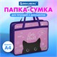 Папка на молнии с ручками BRAUBERG А4, 1 отделение, пластик, 80 мм, "Black Cat", 270122 270122