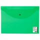 Папка-конверт с кнопкой STAFF, А4, до 100 листов, прозрачная, зеленая 0,15 мм, 270468 270468