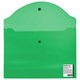 Папка-конверт с кнопкой STAFF, А4, до 100 листов, прозрачная, зеленая 0,15 мм, 270468 270468
