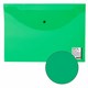 Папка-конверт с кнопкой STAFF, А4, до 100 листов, прозрачная, зеленая 0,15 мм, 270468 270468