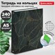 Тетрадь на кольцах А5 (175х215 мм), 240 листов, твердый картон, клетка, с разделителями, BRAUBERG, Листья, 404099 404099