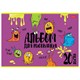 Альбом для рисования, А4, 20 л., скоба, обложка картон, выборочный лак, HATBER, 205х290 мм, "Монстрики", 074632 106530