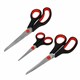 Ножницы BRAUBERG НАБОР 3 шт. (140, 190, 230 мм), черно-красные ручки, ВЫГОДНАЯ УПАКОВКА, 238168 238168