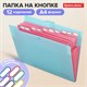 Папка-органайзер на кнопке 12 отделений, BRAUBERG "Extra", А4, голубая с розовым, 271932 271932