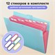 Папка-органайзер на кнопке 12 отделений, BRAUBERG "Extra", А4, голубая с розовым, 271932 271932