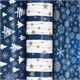 Бумага упаковочная новогодняя НАБОР 3 шт., "Blue Collection", 70х100 см, 3 дизайна, ЗОЛОТАЯ СКАЗКА, 592058 592058 - фото 356899