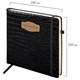 Скетчбук, слоновая кость 140 г/м2, 200х200 мм, 80 л., КОЖЗАМ, резинка, BRAUBERG ART CLASSIC, CROCO, черный, 116472 116472