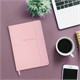 Блокнот с резинкой в клетку 96 л., А5 145х203 мм, твердая обложка, BRAUBERG, "Minimal", розовый, 116319 116319