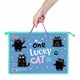 Папка на молнии с ручками ПИФАГОР А4, 1 отделение, пластик, ручки-шнурок, "Funny cats", 273353 273353