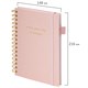 Бизнес-тетрадь на гребне А5 148х216 мм, BRAUBERG "Calipso" под кожу, резинка, клетка, 80 л., розовая, 116251 116251