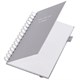 Бизнес-тетрадь на гребне А5 148х216 мм, BRAUBERG "Calipso" под кожу, резинка, клетка, 80 л., серая, 116253 116253