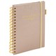 Бизнес-тетрадь на гребне А5 148х216 мм, BRAUBERG "Calipso" под кожу, резинка, клетка, 80 л., бежевый, 116254 116254