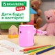 Точилка механическая BRAUBERG KIDS, для простых и цветных карандашей, корпус лавандовый, крепление к столу, 272004 272004