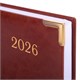 Ежедневник датированный 2026, А5, 138x213 мм, BRAUBERG "Senator", под кожу, коричневый, 117090 117090