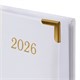 Ежедневник датированный 2026, А5, 138x213 мм, BRAUBERG "Senator", под кожу, белый, 117095 117095