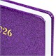 Ежедневник датированный 2026 А5 138x213 мм BRAUBERG Sparkle, под кожу, блестки, фиолетовый, 117438 117438