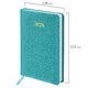 Ежедневник датированный 2026, А5, 138x213 мм, BRAUBERG "Sparkle", под кожу, блестки, бирюзовый, 117439 117439