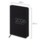 Ежедневник датированный 2026 А5 138x213 мм, BRAUBERG "Vista", под кожу, твердый, "Black coal", 117460 117460