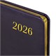 Еженедельник датированный 2026, А5, 145х215 мм, BRAUBERG "Iguana", под кожу, темно-фиолетовый, 117172 117172