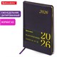 Еженедельник датированный 2026, А5, 145х215 мм, BRAUBERG "Iguana", под кожу, темно-фиолетовый, 117172 117172