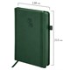 Ежедневник датированный 2026, А5, 138х213 мм, BRAUBERG "Plain", под кожу, резинка, держатель для ручки, темно-зеленый, 117507 117507