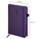 Ежедневник датированный 2026, А5, 138х213 мм, BRAUBERG "Plain", под кожу, резинка, держатель для ручки, фиолетовый, 117509 117509