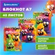 Блокнот МАЛЫЙ ФОРМАТ А7, 75х105 мм, 40 л., гребень, клетка, кросс-серия "МОНСТРИКИ", BRAUBERG, 116998 116998