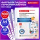 Папки-файлы перфорированные А4 BRAUBERG "PREMIUM", КОМПЛЕКТ 100 шт., матовые, 40 мкм, 273008 273008