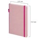 Блокнот А5 135x212 мм BRAUBERG "Edge", под кожу, резинка, держатель, 80 л., клетка, розовый, 117148 117148