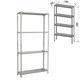 Стеллаж металлический BRABIX "MS Plus-185/30-4", 1850х1000х300 мм, 4 полки, регулируемые опоры, 291104 291104