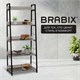 Стеллаж на металлокаркасе BRABIX "LOFT SH-003", 600х350х1500 мм, 5 полок, цвет дуб антик, 641235 641235